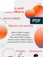 SWOT Analysis and TOWS Matrix