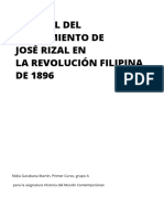 El Papel Del Pensamiento de José Rizal en La Revolución Filipina DE 1896