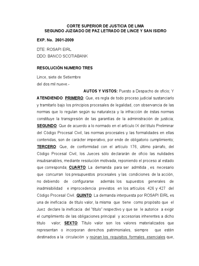 Declaración de improcedencia de demanda por no cumplir los requisitos