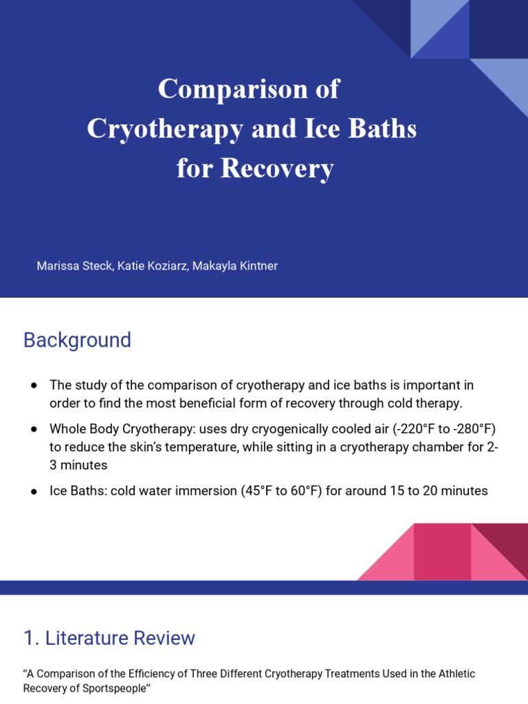Comparison of Cryotherapy and Ice Baths For Recovery 1 PDF Lactate