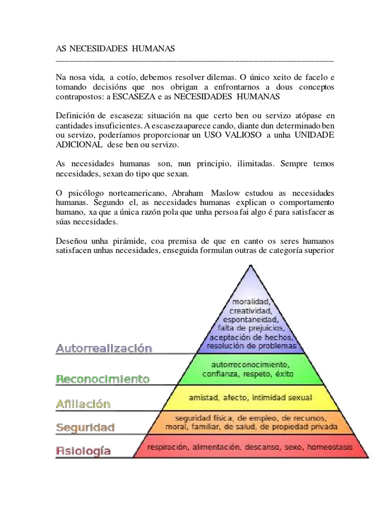 As Necesidades Humanas PDF