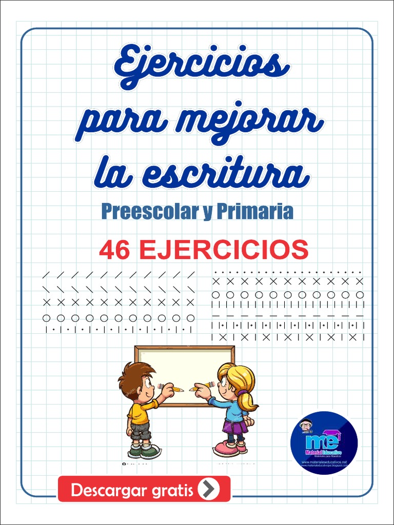 12 Fichas de Ejercicios para Mejorar La Escritura Preescolar y Primaria ...