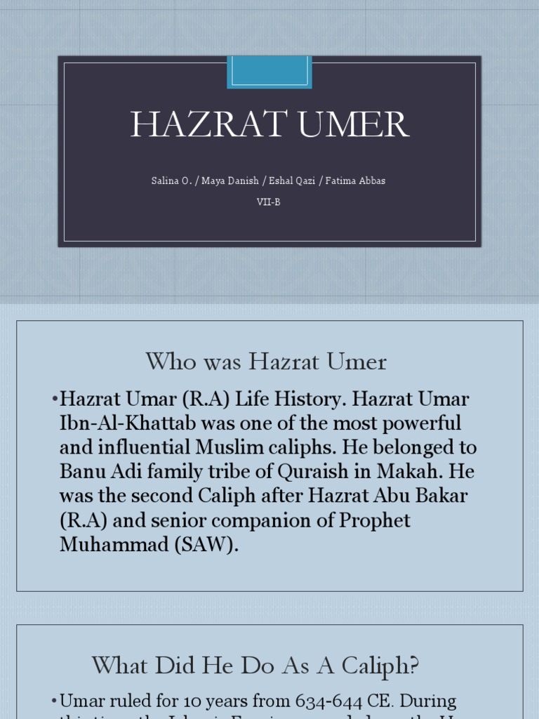Hazrat Umar: Life and Legacy | PDF | Umar | Caliphate