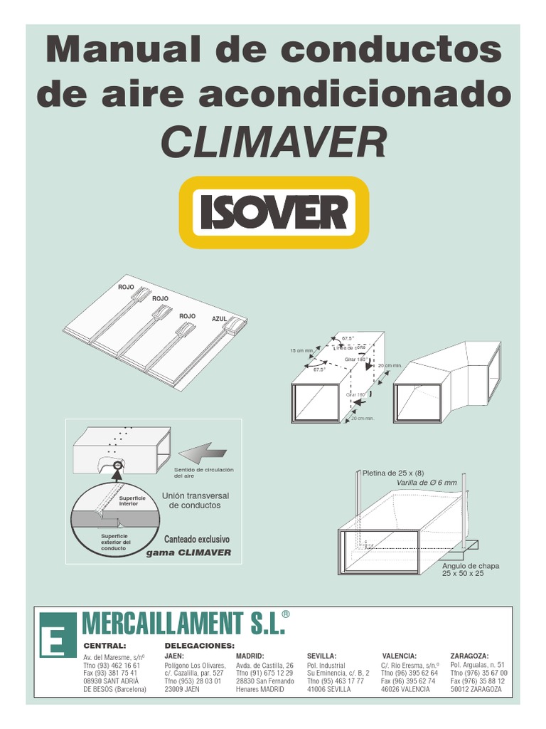 Manual de Conductos de Aire Acondicionado Climaver PDF Materiales