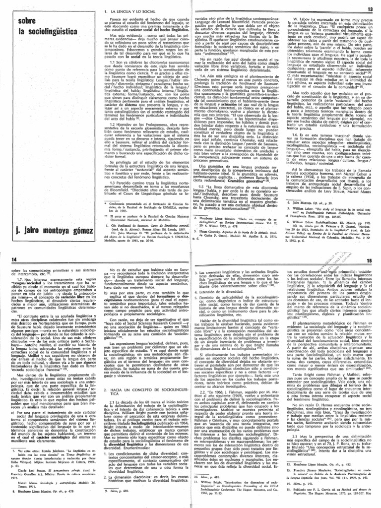 Sociolinguistica PDF Sociolingüística Lingüística