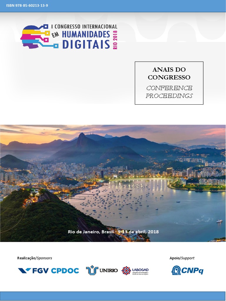 Anais Do I Congresso Internacional em Humanidades Digitais No Rio de