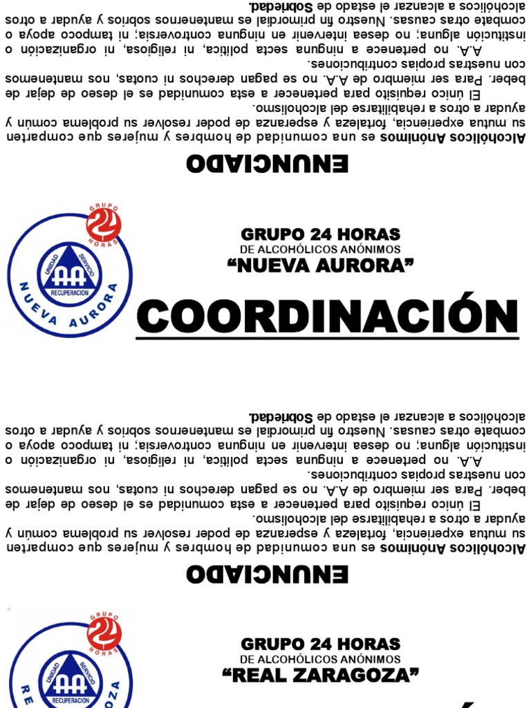 Enunciado AA PDF alcoholicos anonimos Rehabilitación psiquiátrica