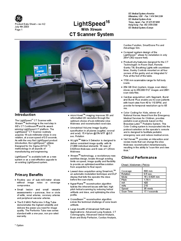Datasheet Lightspeed 16 | PDF