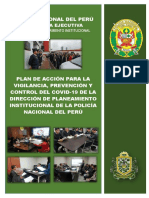 Plan de Acción para La Vigilancia, Control y Superivision Del COVID19 DIRPLAINS PNP