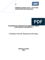 Portfólio- Fundamentos e Métodos do Ensino de Língua Portuguesa e Matemática