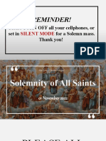 01 Nov 22 Solemnity of All Saints