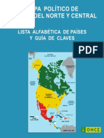 Guia Del Mapa Politico de America Del Norte y Central