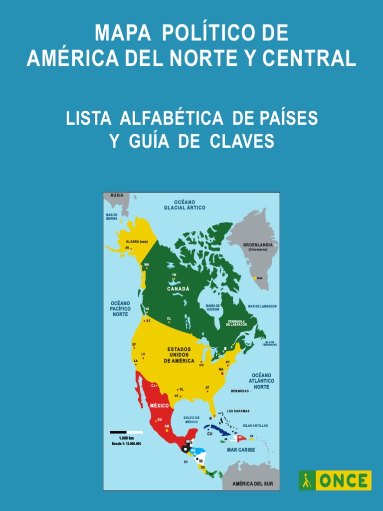 Guia Del Mapa Politico de America Del Norte y Central | PDF | Américas |  Antillas, image size:768x1024