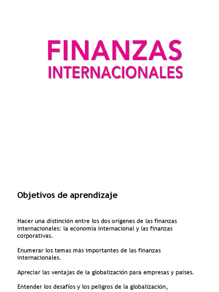 Conceptos de Finanzas Internacionales | PDF | Globalización ...