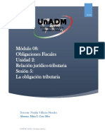 Módulo 08: Obligaciones Fiscales Unidad 2: Relación Jurídico-Tributaria Sesión 5: La Obligación Tributaria