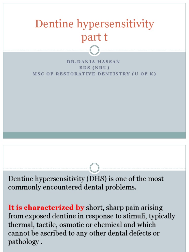 Dentine Hypersensitivity PDF Human Tooth Dentin