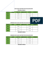 Horarios de Salida de Practicas de Ejecucion