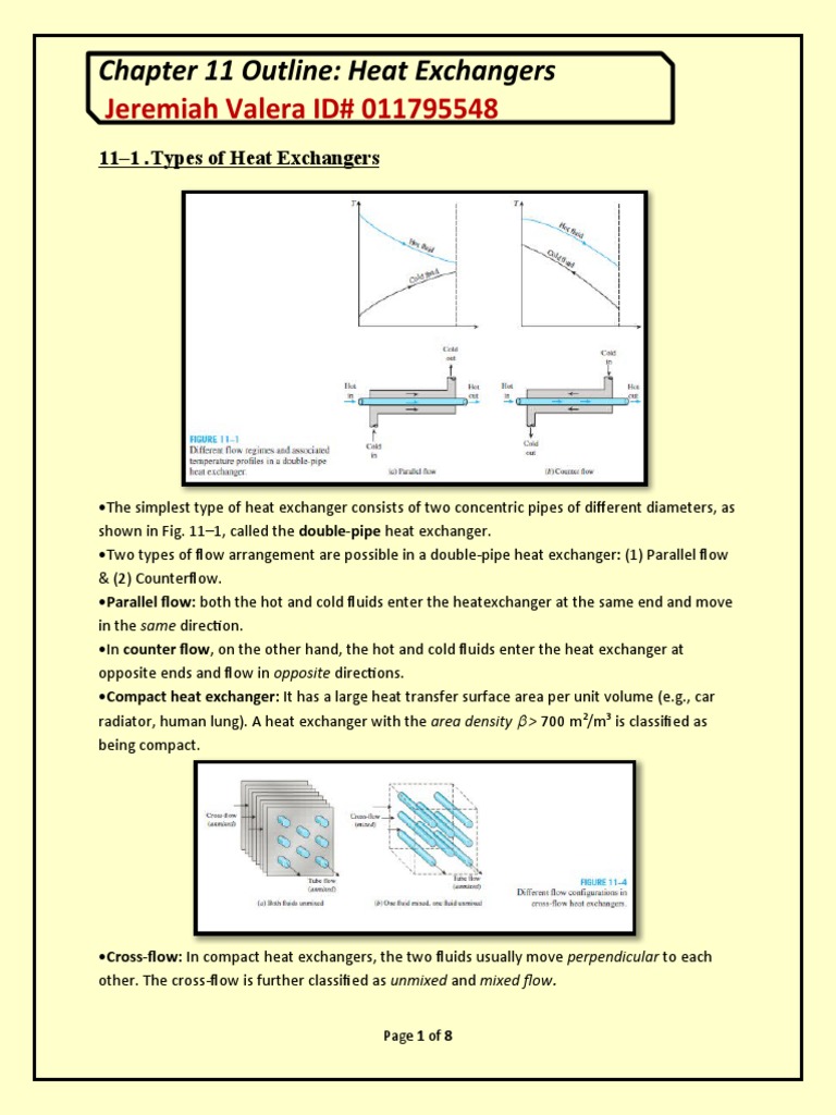 Heat Transfer Chapter 11 Summary | PDF | Heat Exchanger | Heat Transfer