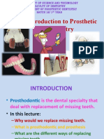 Introduction To Prosthetic Dentistry