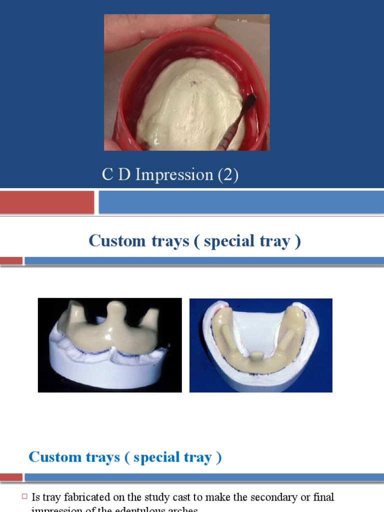 Custom Tray Impression Techniques PDF Dentures