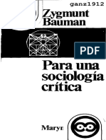 BAUMAN, ZYGMUNT - para Una Sociología Crítica (OCR) (Por Ganz1912)