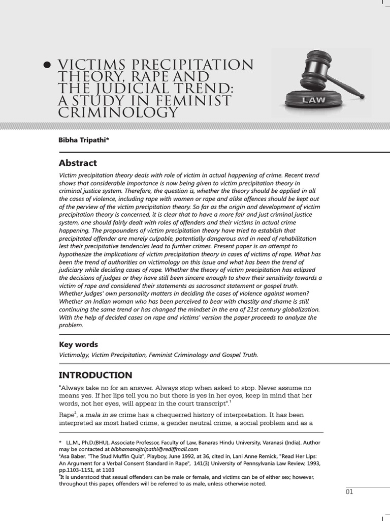 Victim Precipitation in Rape Cases | PDF | Rape | Victimology