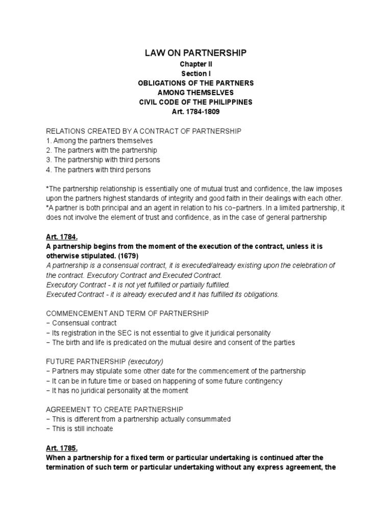 Chapter 2 LAW ON PARTNERSHIP | PDF | Partnership | Interest