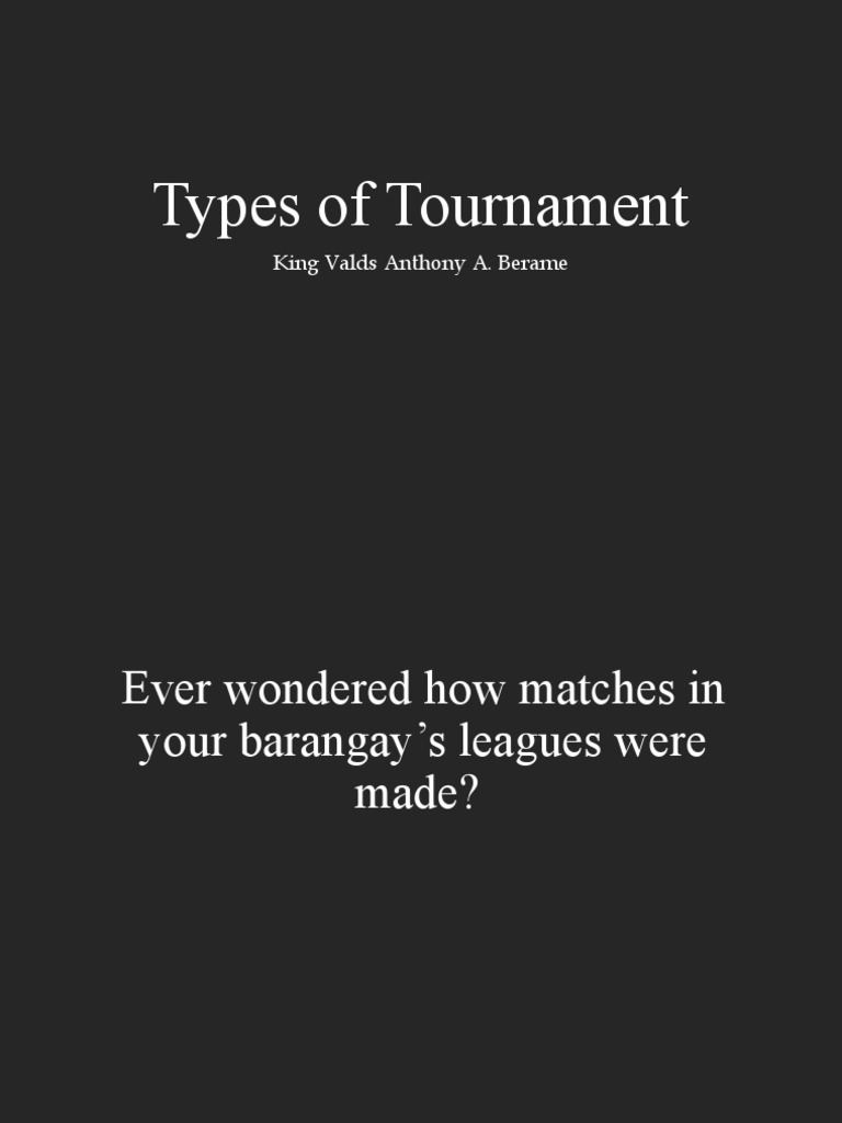 Overview of Tournament Formats | PDF | Tournament | Leisure