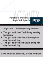 Activity (Direct To Reported Speech)