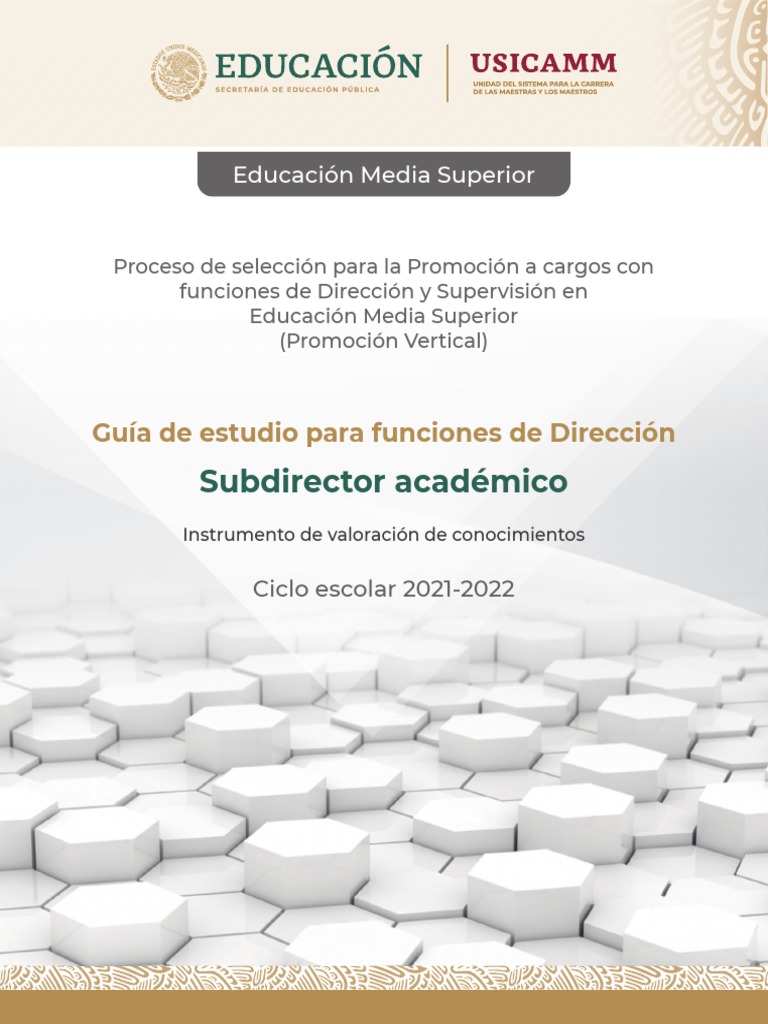 Funciones del Subdirector Académico | PDF | Prueba (evaluación ...