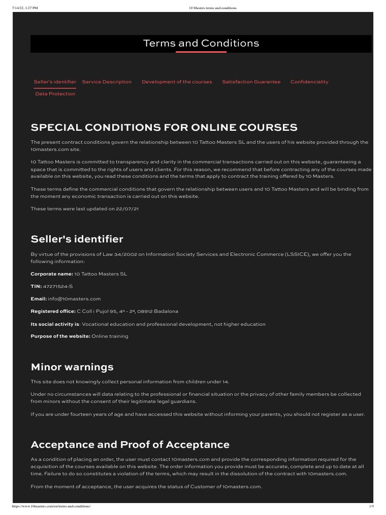 10 masters terms and conditions pdf value added tax websites