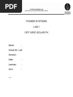 Lab Power System OFF GRID SOLAR PV