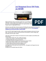 Cara Mengatasi Mengatasi Error E05 Pada Printer Cannon MP280