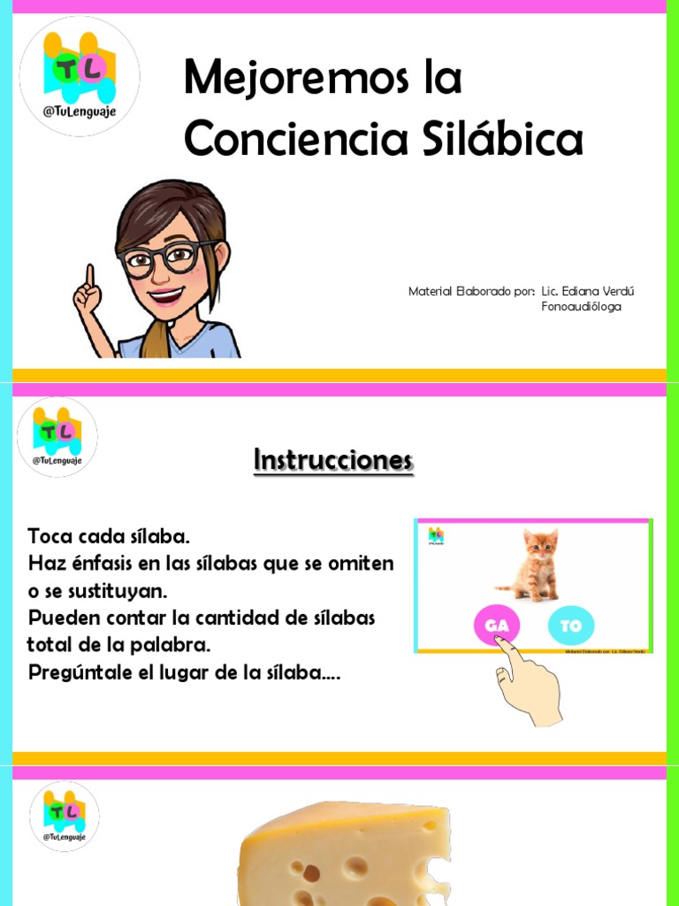 Conciencia Silábica. TuLenguaje. Fga. Ediana Verdú | PDF