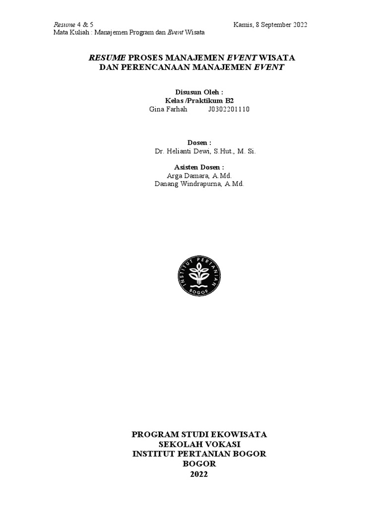 MPEW - Resume 4 Dan 5 - J0302201110 - Gina Farhah - BP2 | PDF