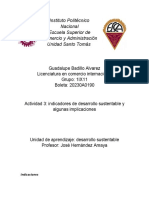 Actividad 3. Indicadores de Desarrollo Sustentable y Algunas Implicaciones