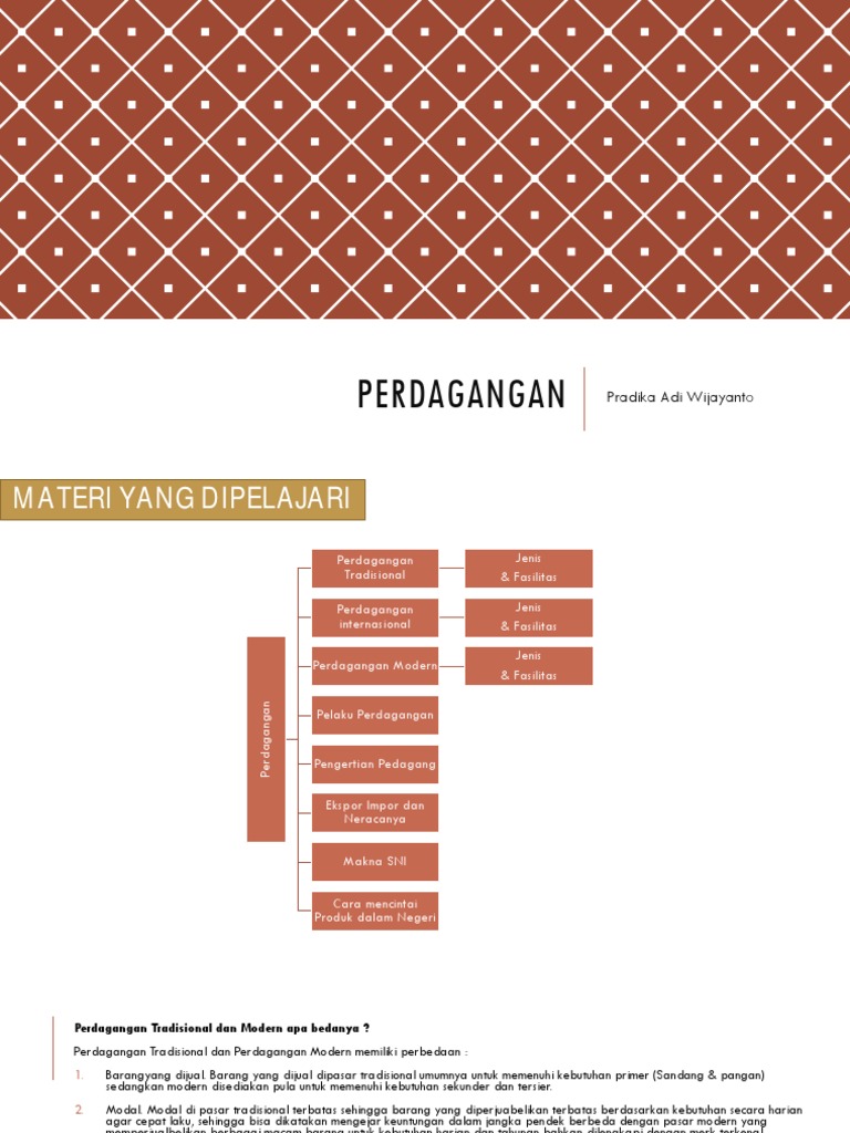 Panduan Perdagangan dan Pelaku | PDF