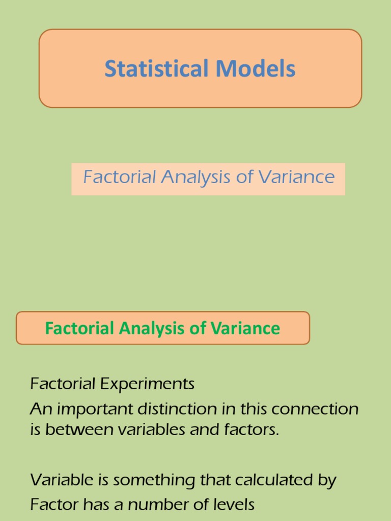 Factorial Analysis of Variance. PDF Analysis Of Variance Variance