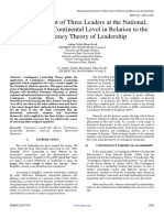 An Assessment of Three Leaders at The National, Regional and Continental Level in Relation To The Contigency Theory of Leadership