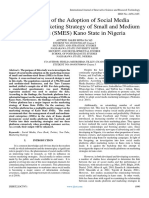 Implications of The Adoption of Social Media Platform On Marketing Strategy of Small and Medium Enterprises (SMES) Kano State in Nigeria