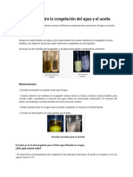 Comparación entre la congelación del agua y el aceite