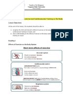 L5 Effects of Exercise and Cadiovascular Training On The Body