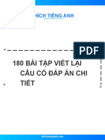 (ThichTiengAnh.Com) 180 Bài tập viết lại câu Tiếng Anh có đáp án và giải thích chi tiết