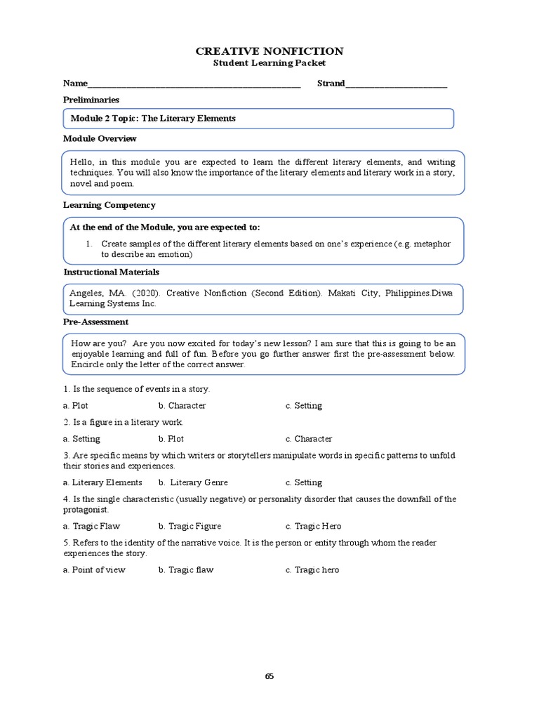 Literary Elements in Creative Nonfiction | PDF | Narration | Little Red ...
