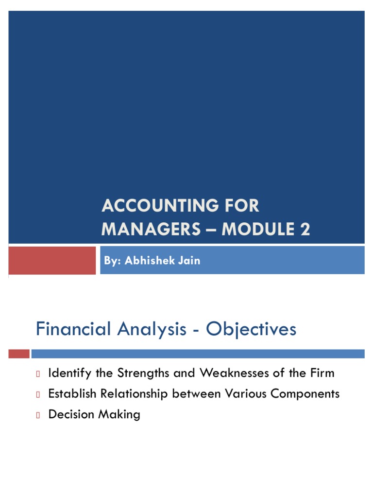 Accounting For Managers - Module 2 | PDF