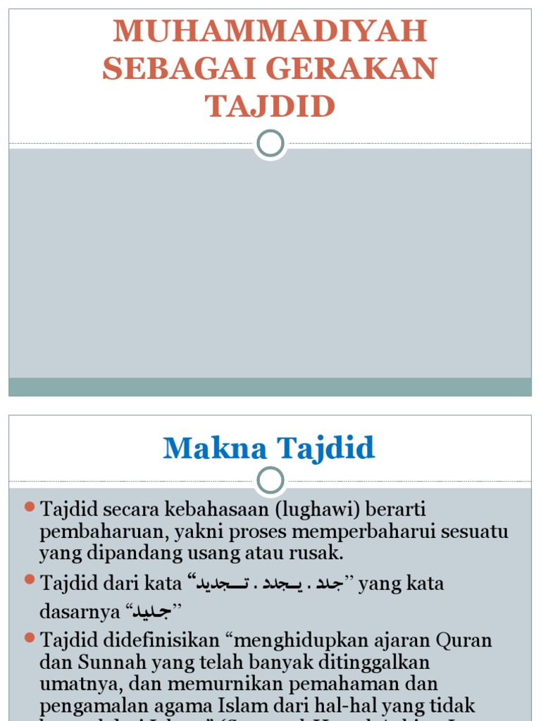Tajdid dalam konteks pembaruan agama