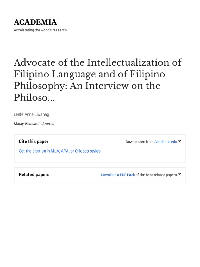 Advocate of The Intellectualization of FilipinoWithCoverPageV2 PDF