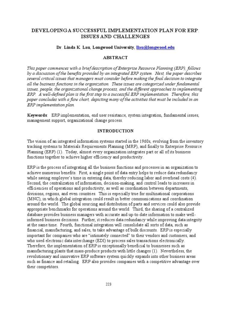 ERP Implementation | PDF | Enterprise Resource Planning | Business Process