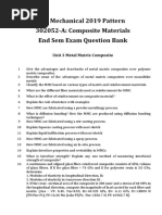 TE Mechanical 2019 Pattern 302052-A: Composite Materials End Sem Exam Question Bank