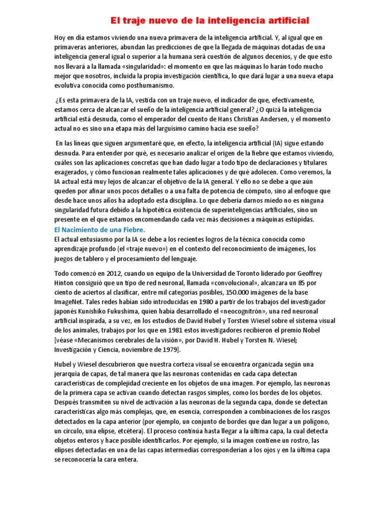 El traje nuevo de la inteligencia artificial | PDF | Inteligencia ...